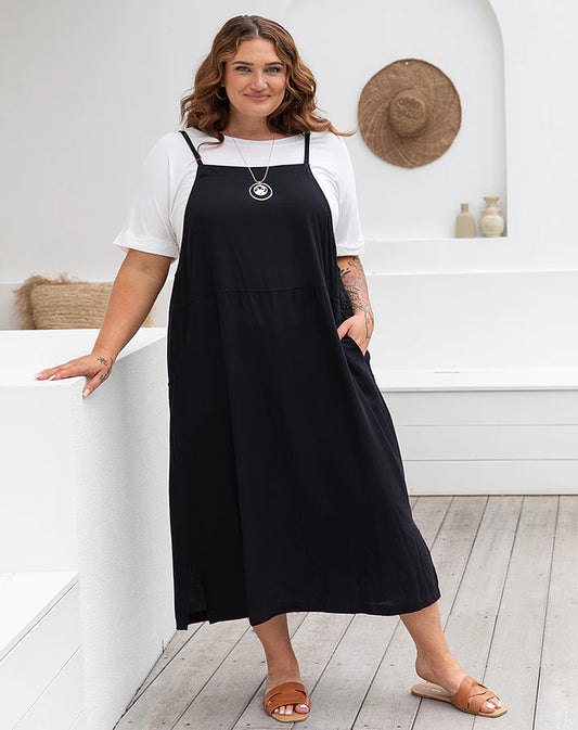 FREEZ - Apron Dress | Black