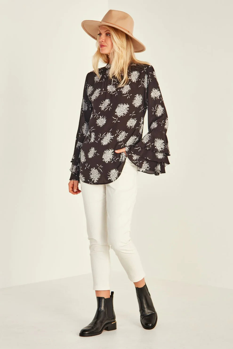 Lemon Tree | Sam Blouse - Black Print