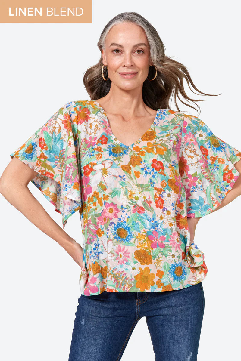 Eb & Ive - Verve Top | Pink Flourish
