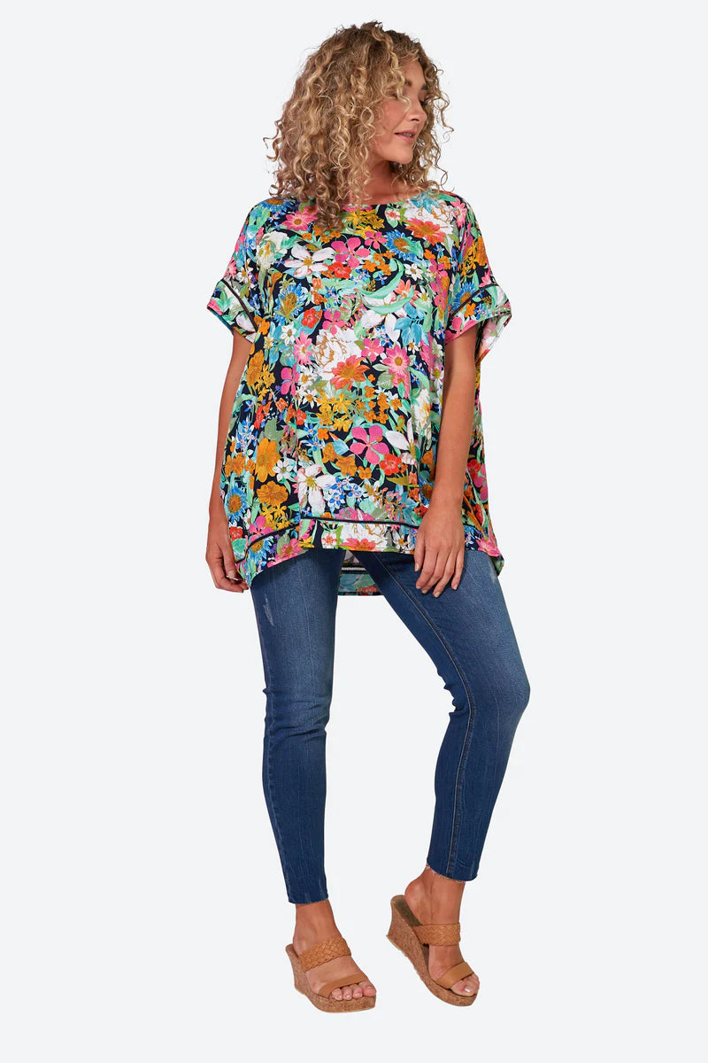 Eb & Ive - Esprit Relax Top | Navy Flourish