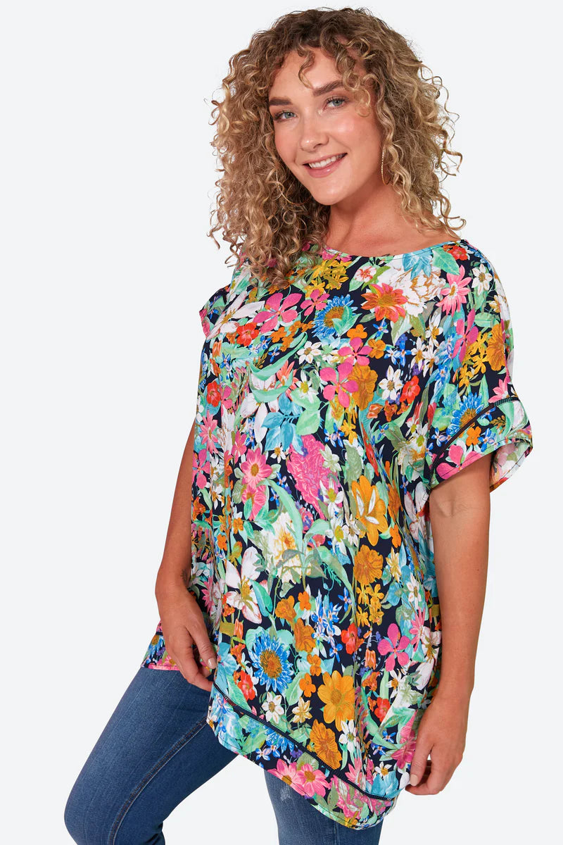 Eb & Ive - Esprit Relax Top | Navy Flourish