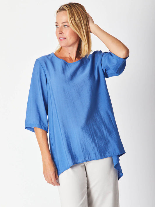 Cordelia St - Summer Leaves Core Top | Royal Blue