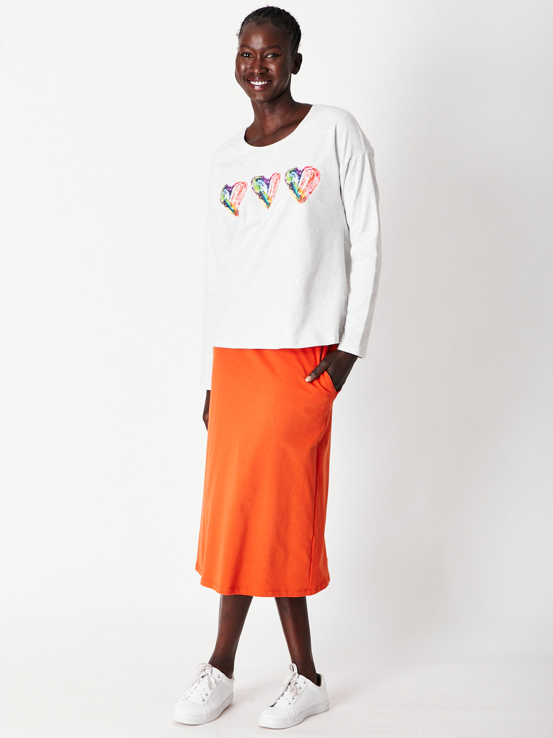 Luna Sky - White Long-Sleeved Tee