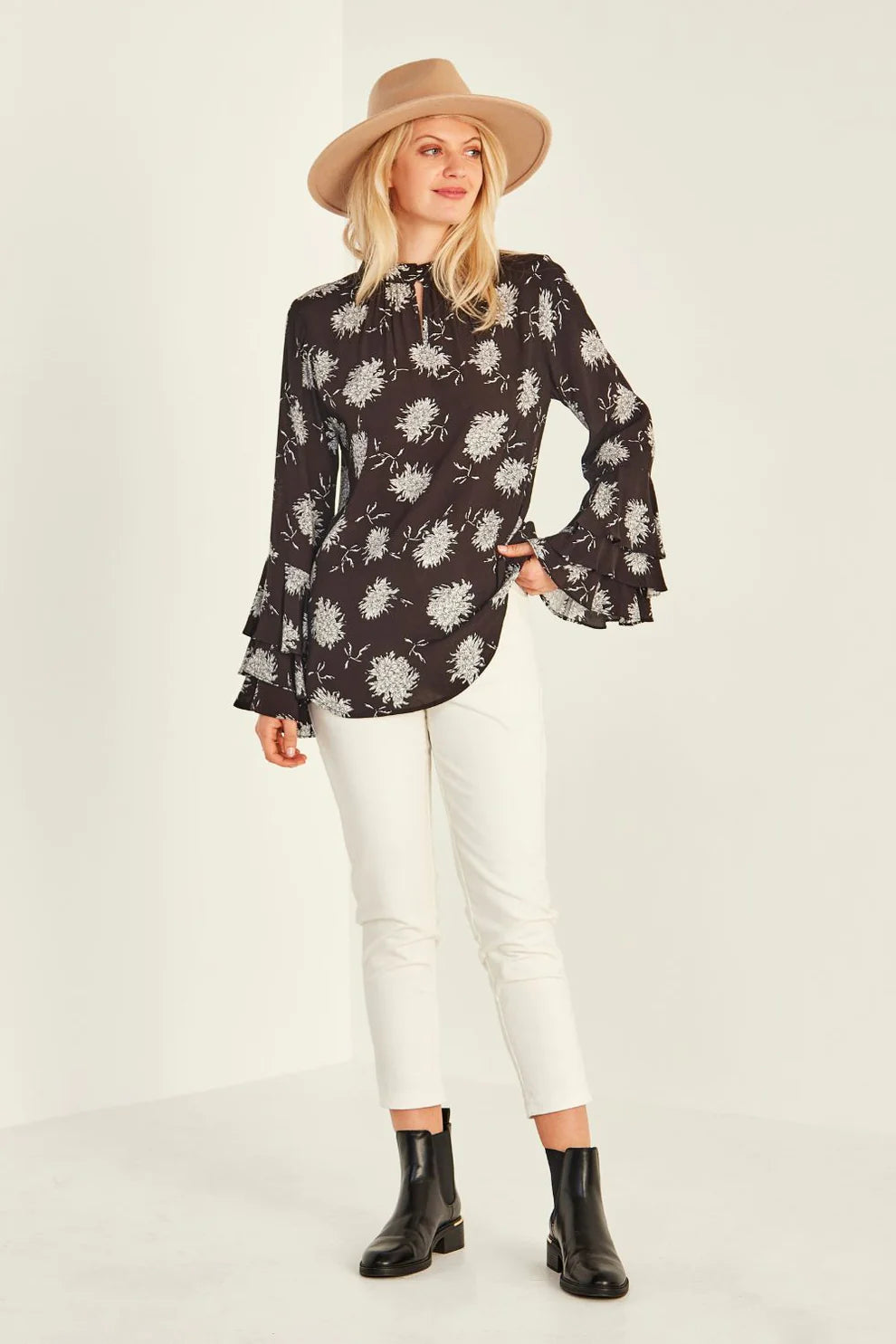 Lemon Tree | Sam Blouse - Black Print