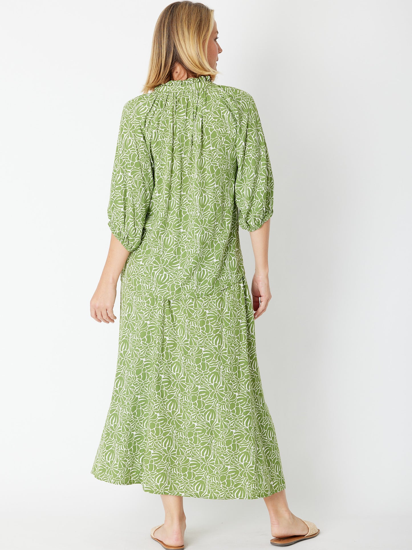 Cordelia St | Leaves of Loves Print Top - Avocado
