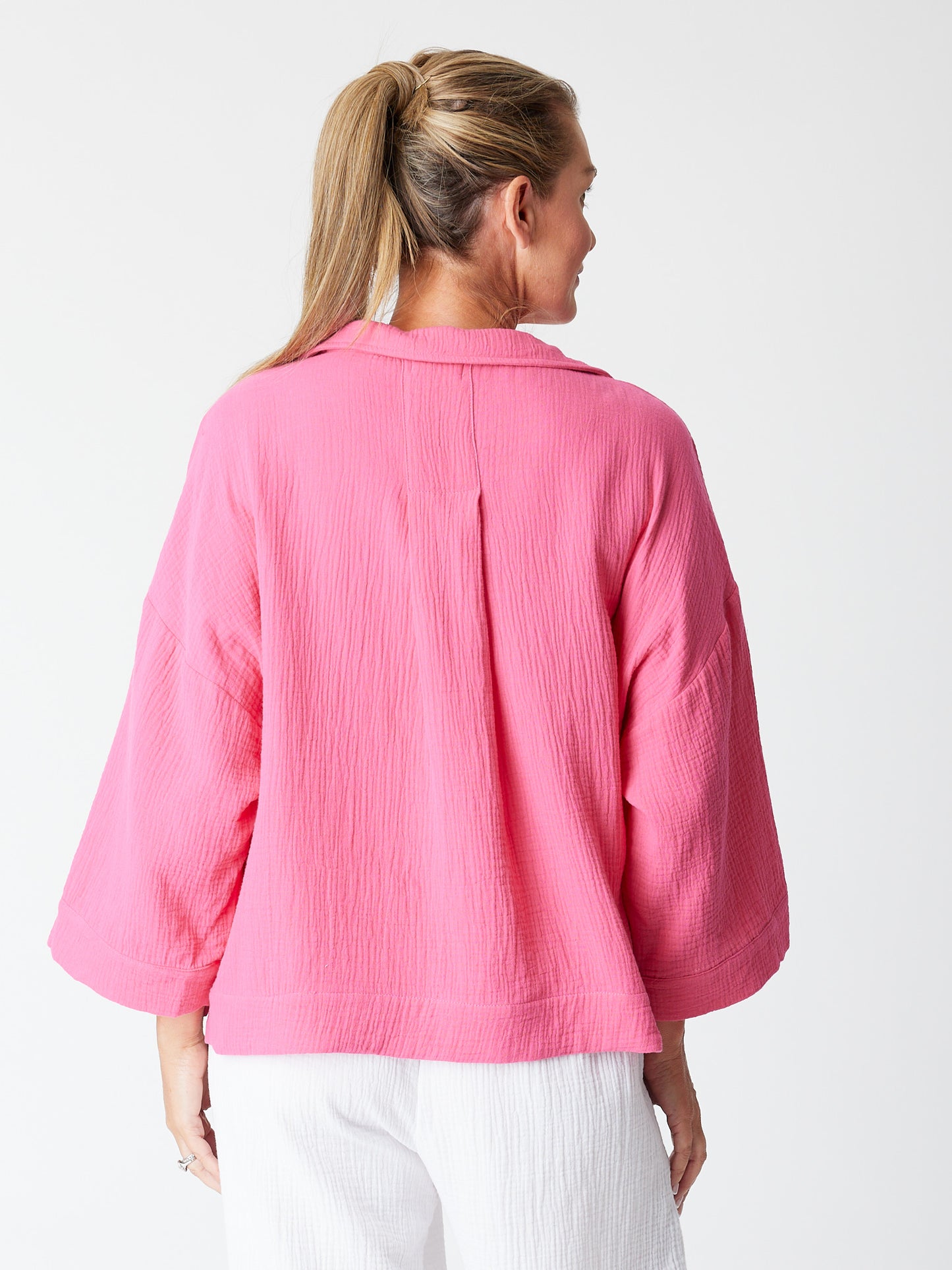 Cordelia St | Bonded Cloth Top - Fuchsia