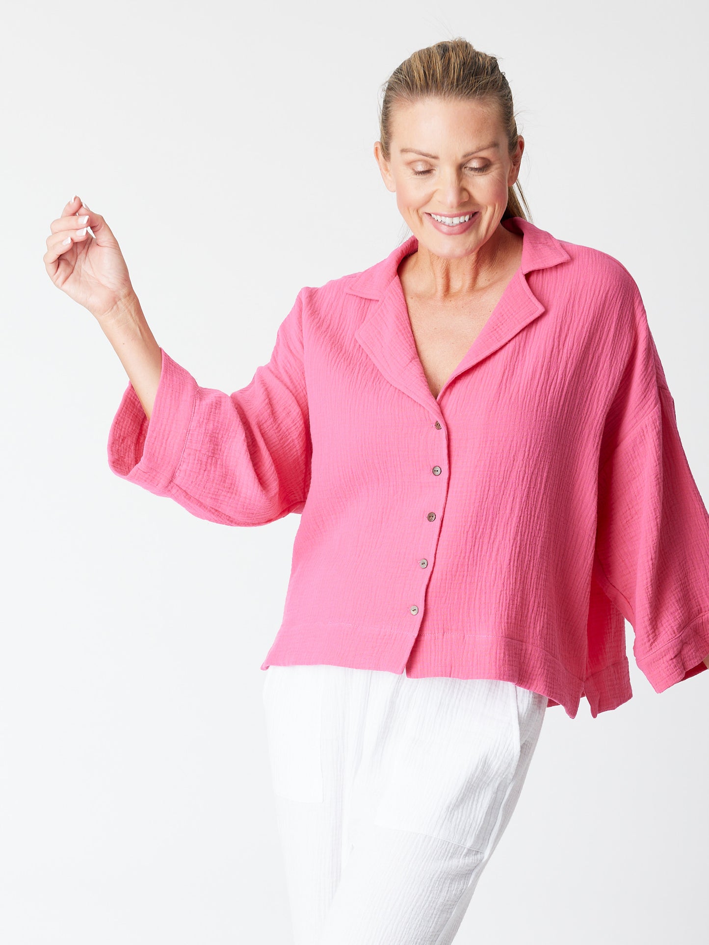 Cordelia St | Bonded Cloth Top - Fuchsia