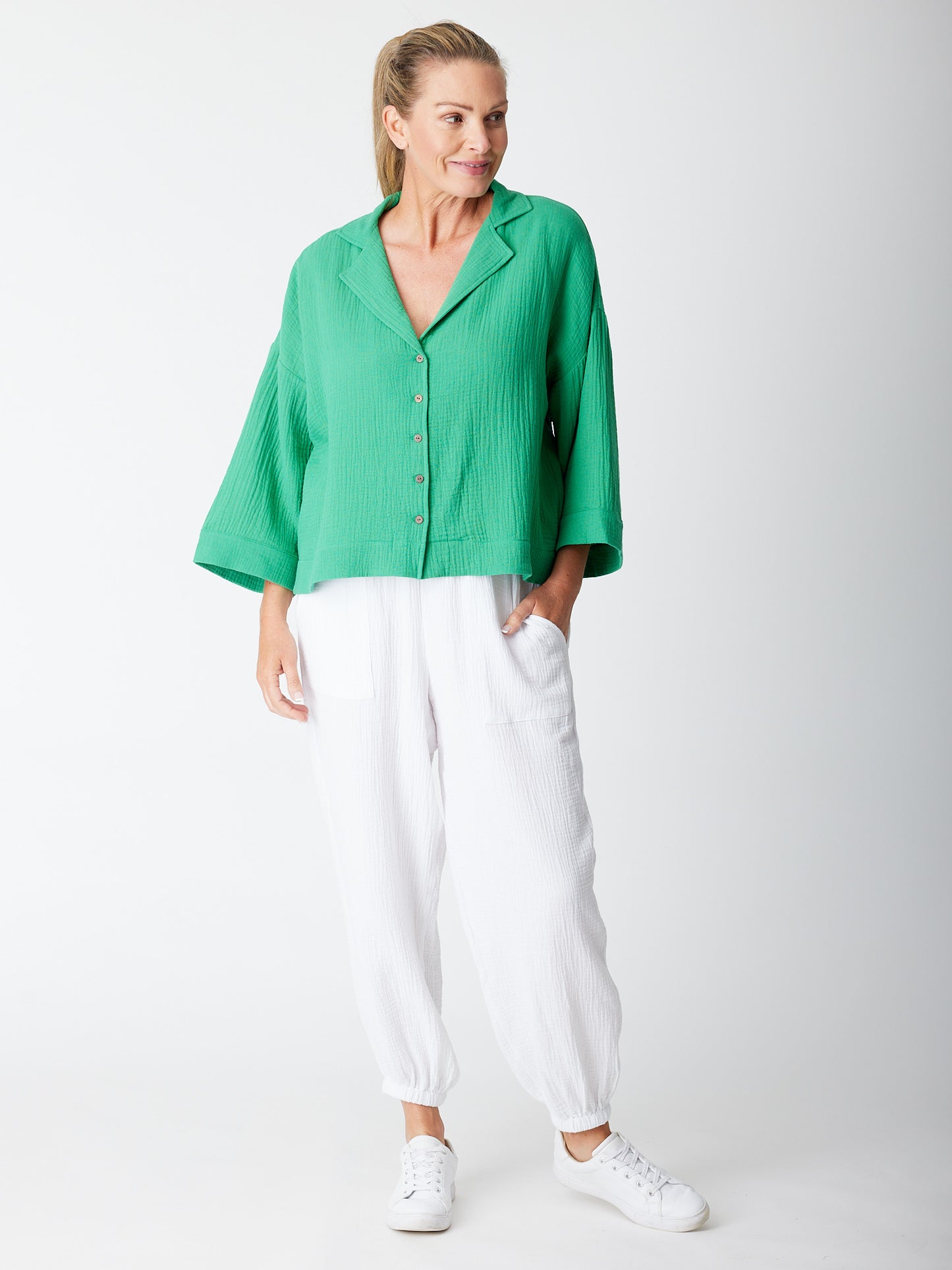 Cordelia St | Bonded Cloth Top - Jade