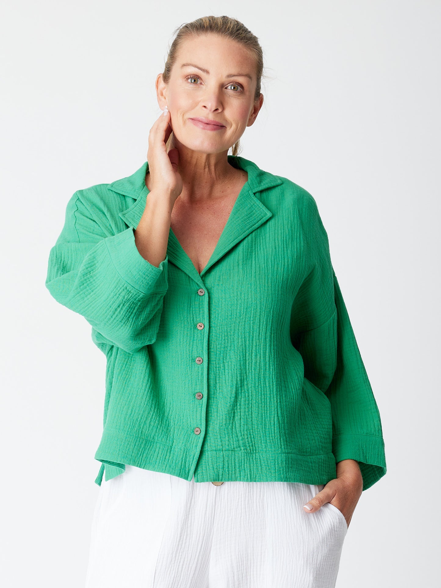 Cordelia St | Bonded Cloth Top - Jade