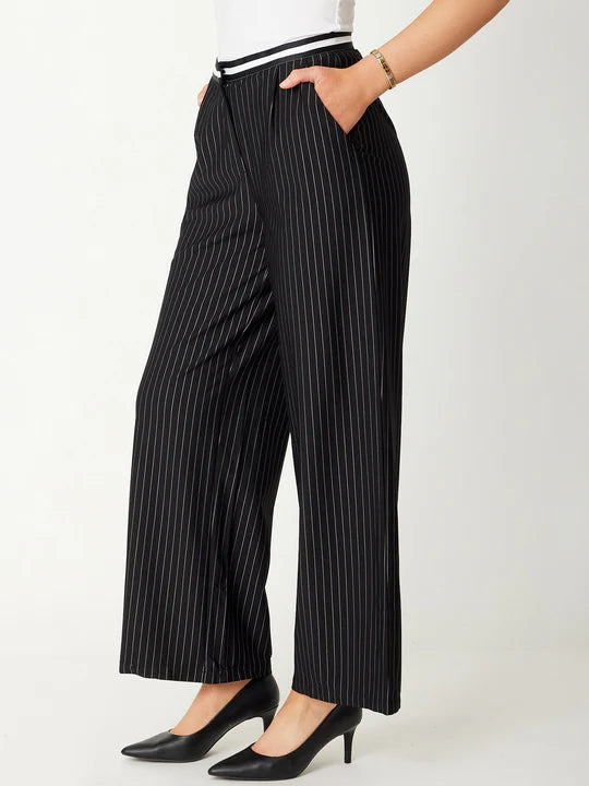 Cordelia St | Contrast Pant - Stripe (plus size)