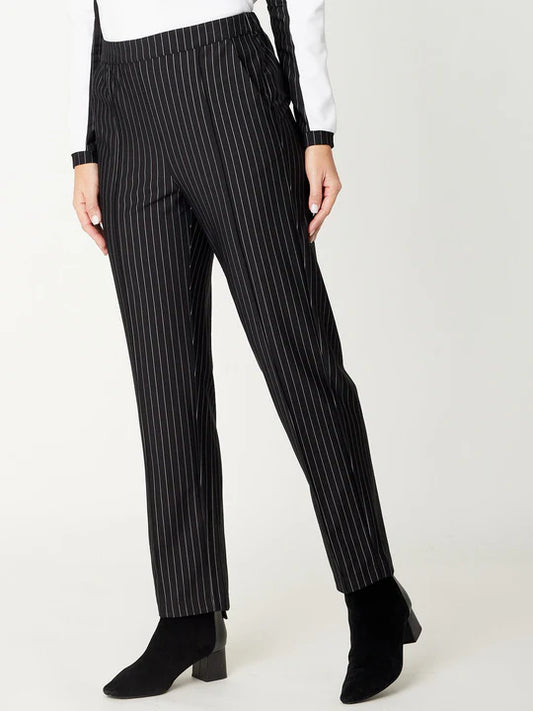 Cordelia St | Pinstripe Ponti Pant- Stripe