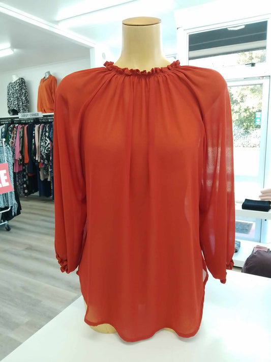 JACLYN M Cooper Blouse - Rust
