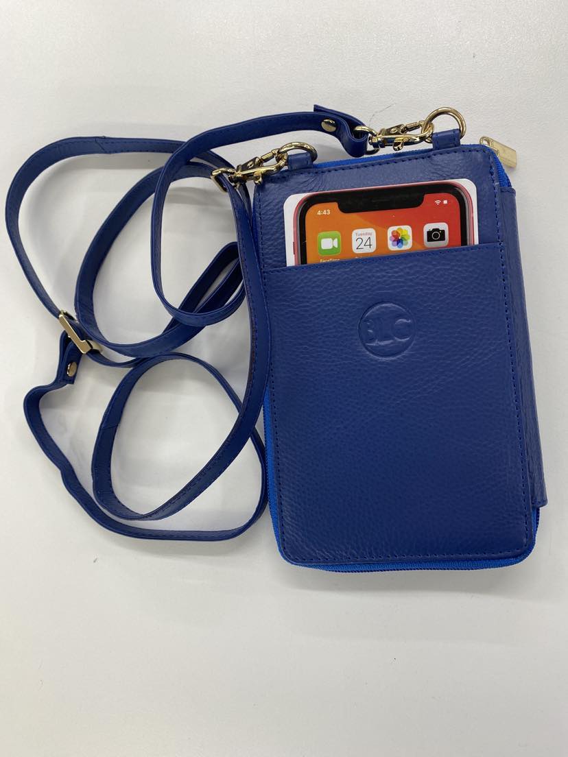 Baron Leather - Cellphone Cross Body Bag | Blue