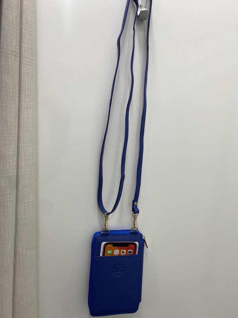 Baron Leather - Cellphone Cross Body Bag | Blue