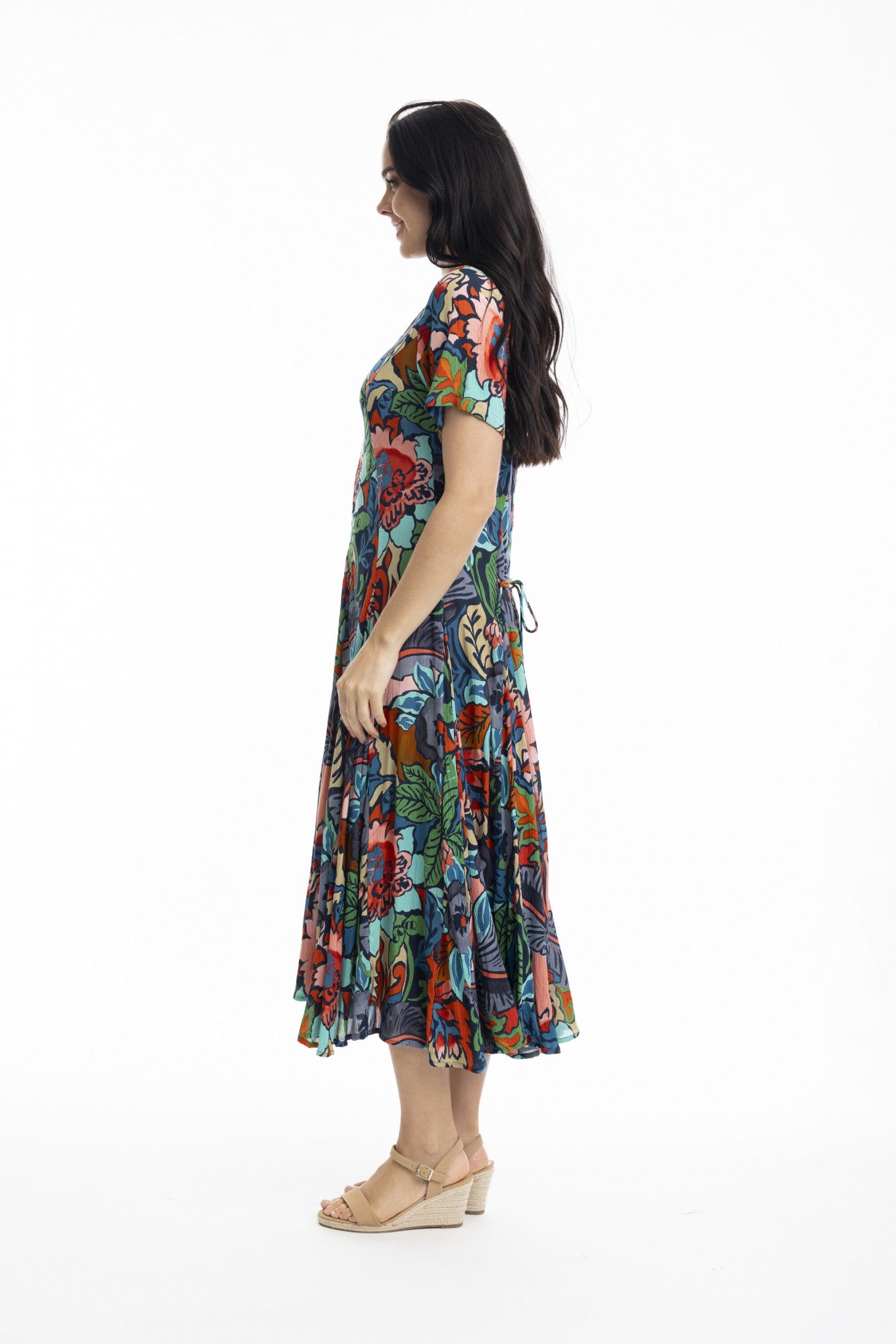 Orientique | Cape Verde Short Sleeve Godet Dresss