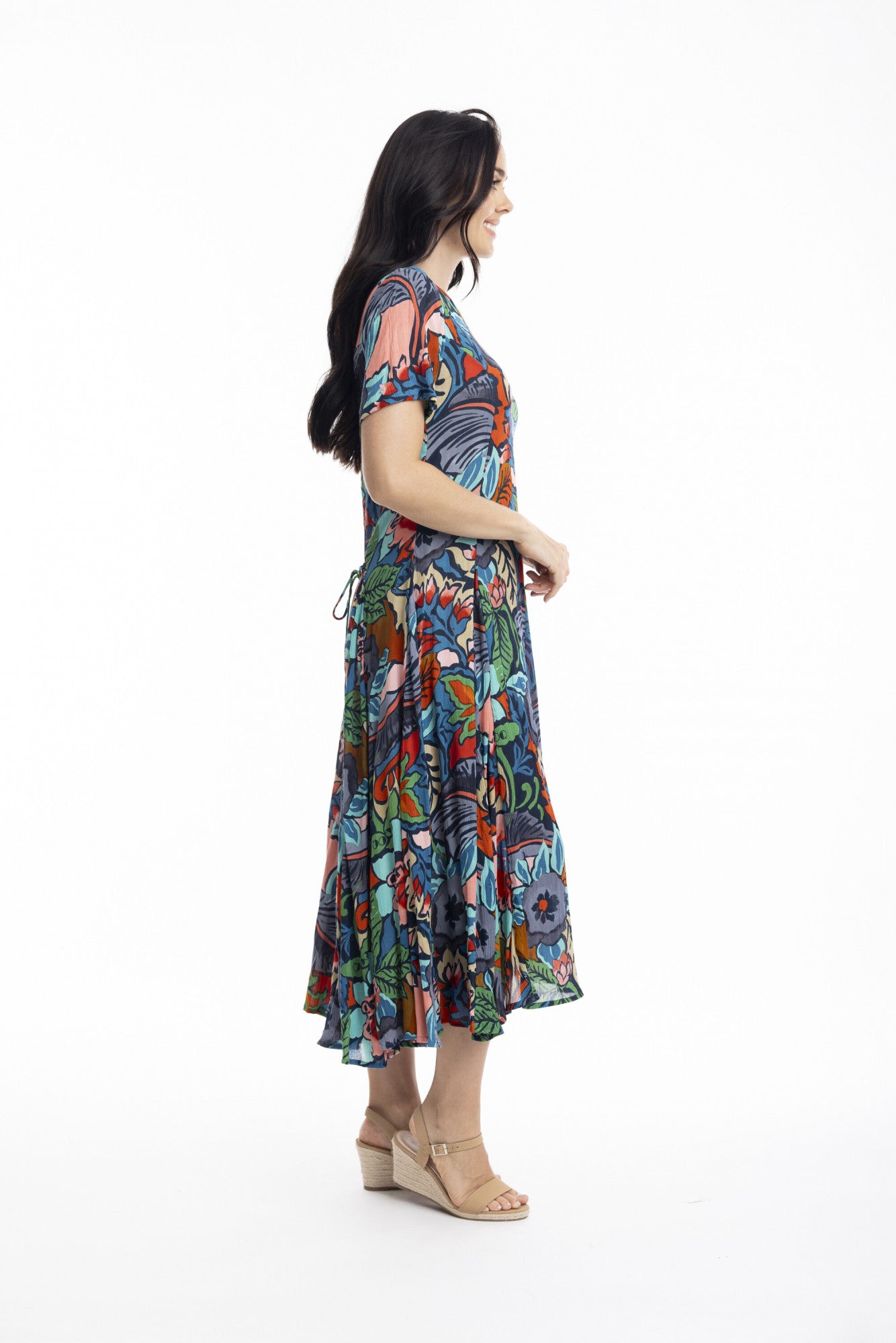 Orientique | Cape Verde Short Sleeve Godet Dresss