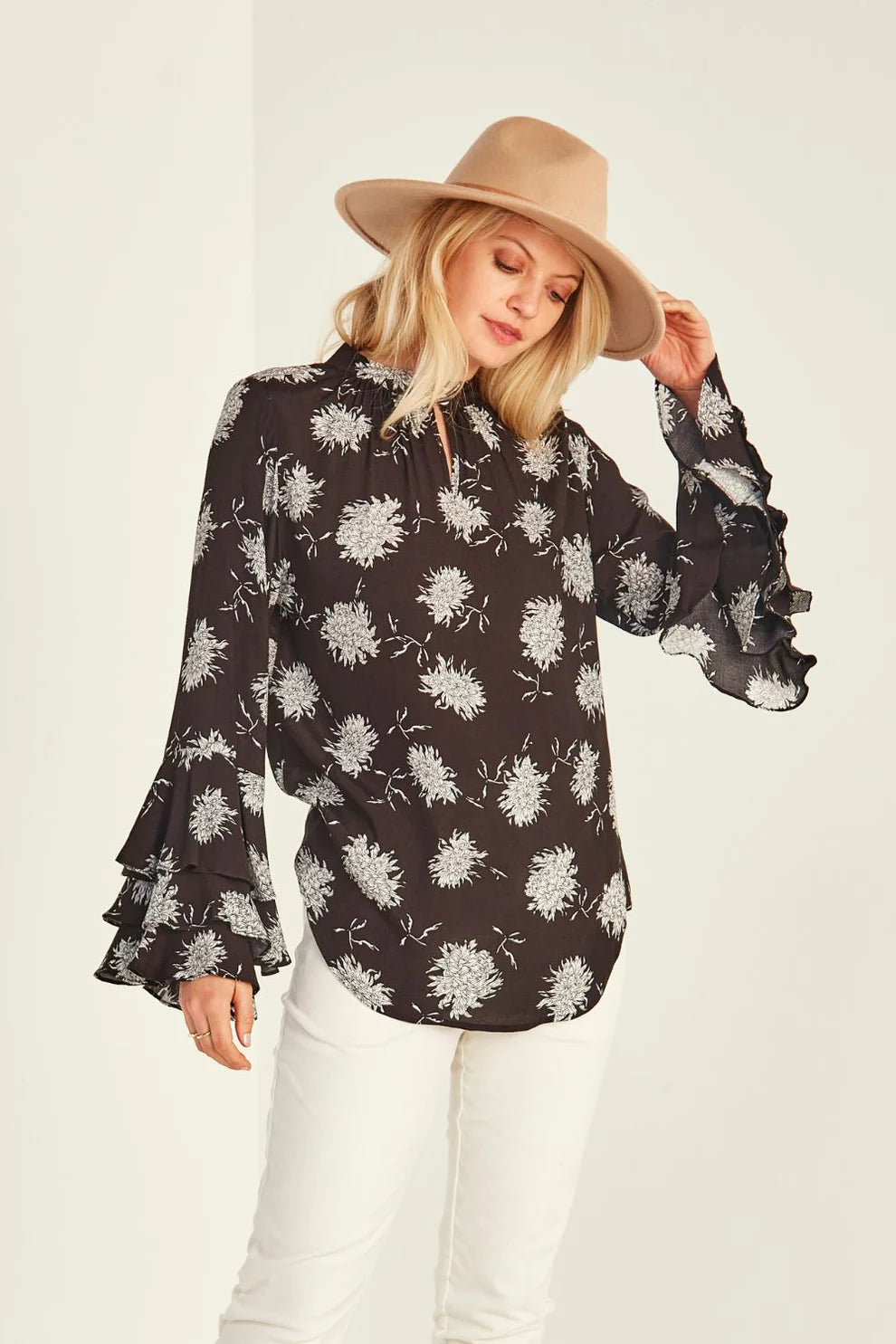 Lemon Tree | Sam Blouse - Black Print