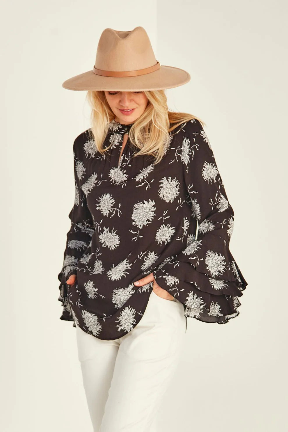 Lemon Tree | Sam Blouse - Black Print