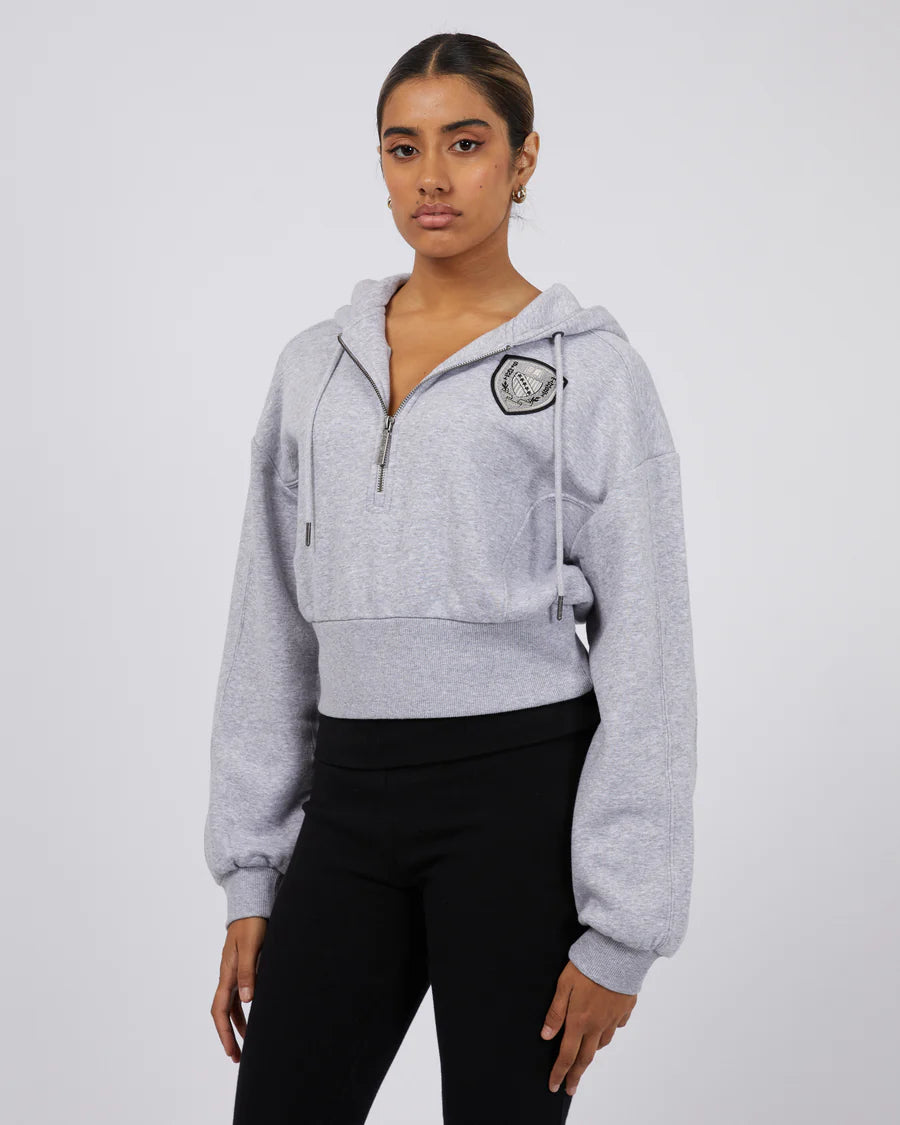 Silent Theory | Harvard 1/4 Zip Hoodie - Grey Marle