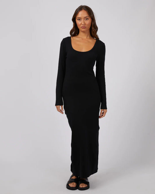 Silent Theory - Hazel L/S Maxi Dress | Black