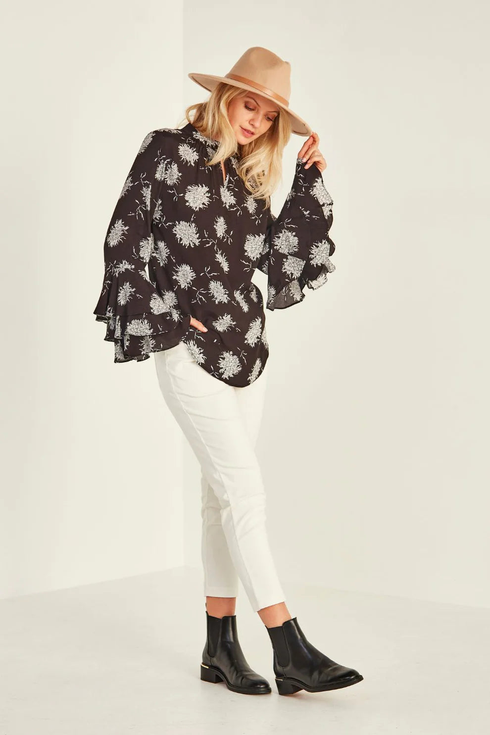 Lemon Tree | Sam Blouse - Black Print