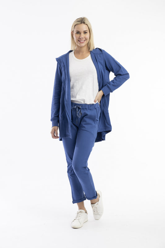 Orientique | Terry Knit Sweat Shirt Hooded Long - Blue