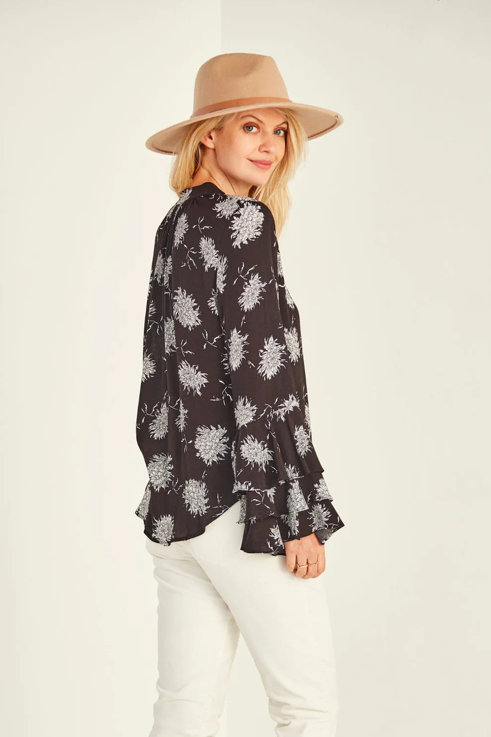 Lemon Tree | Sam Blouse - Black Print