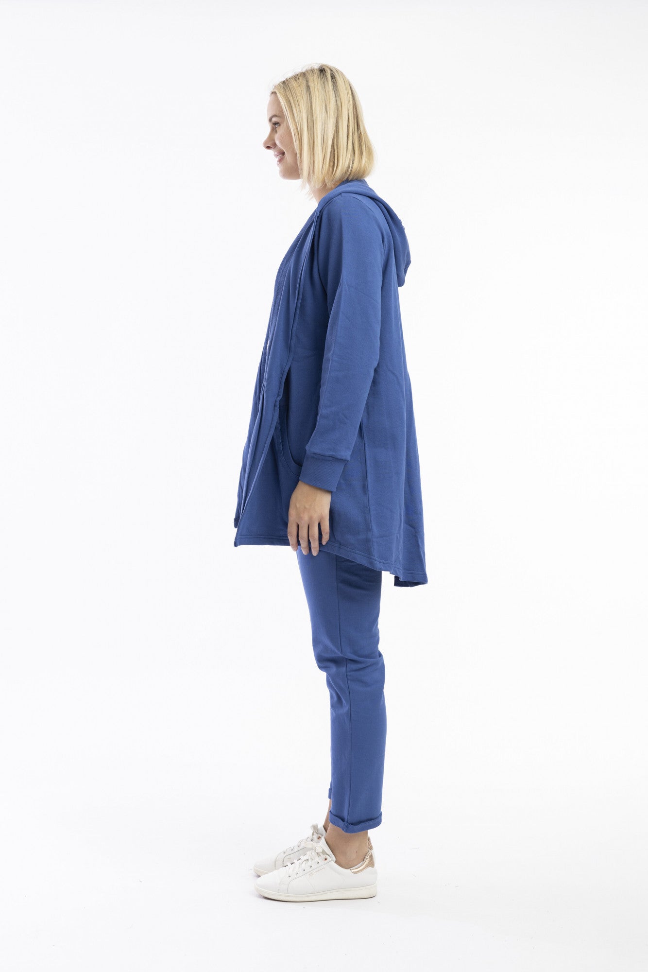 Orientique | Terry Knit Sweat Shirt Hooded Long - Blue