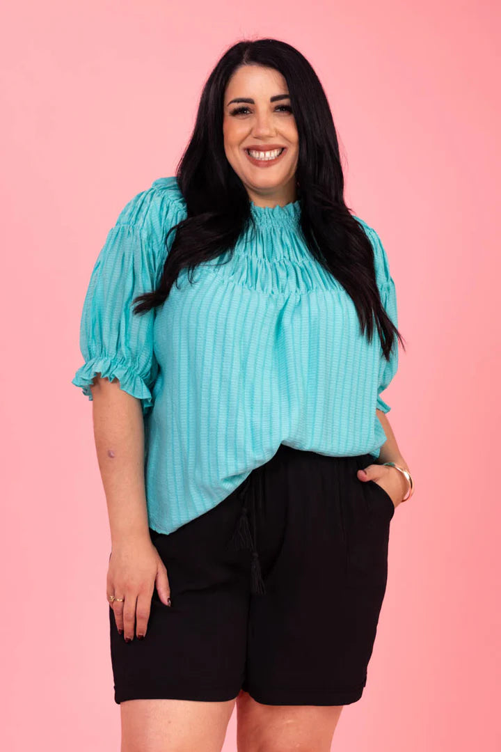 Charlo | Abby Top Aqua