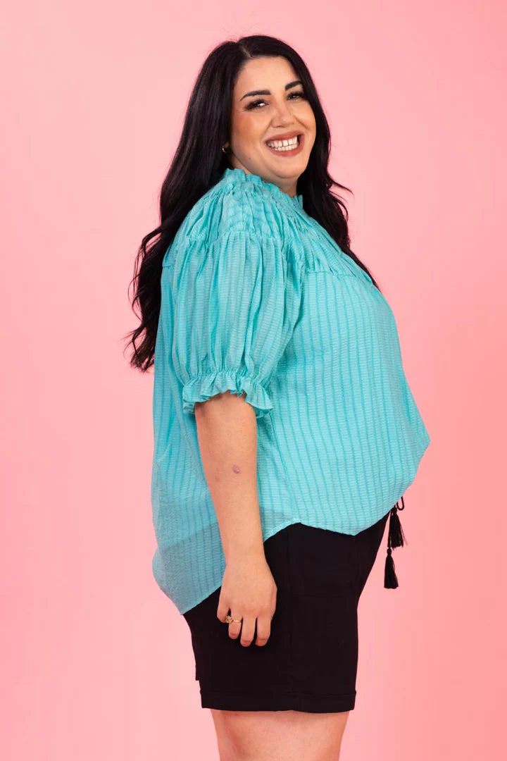 Charlo | Abby Top Aqua