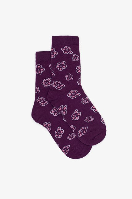 Antler - Flower Jean Sock | Grape