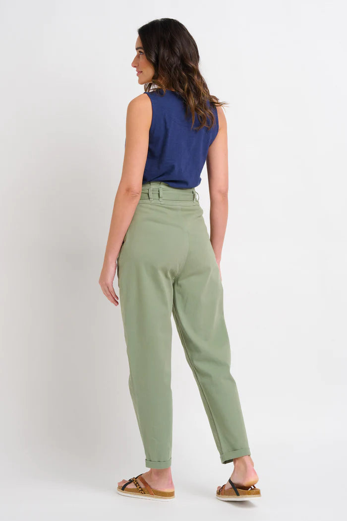 Brakeburn Belted Front Trouser | Green