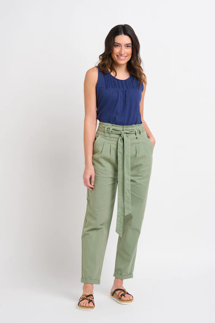 Brakeburn Belted Front Trouser | Green