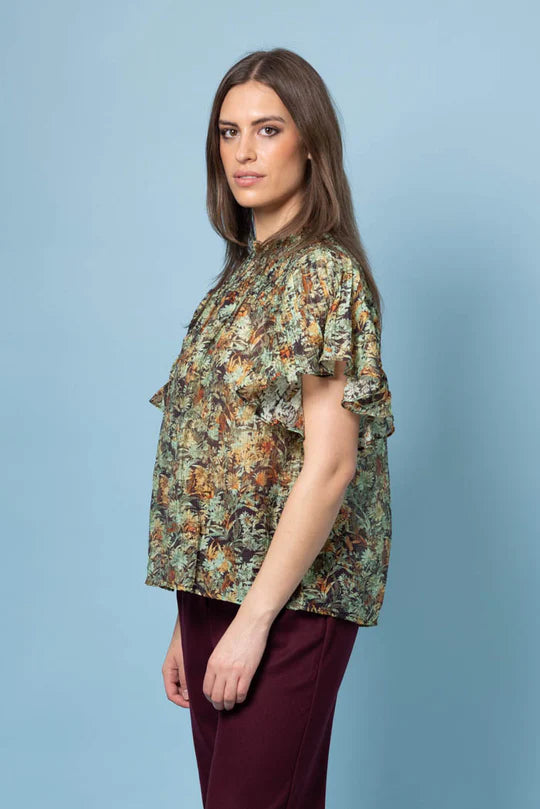 Amaya | Clemmie Top Green Floral