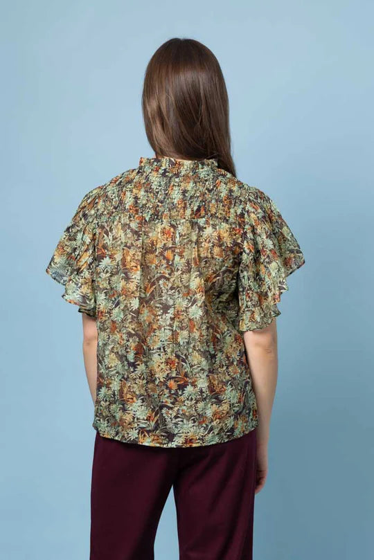 Amaya | Clemmie Top Green Floral