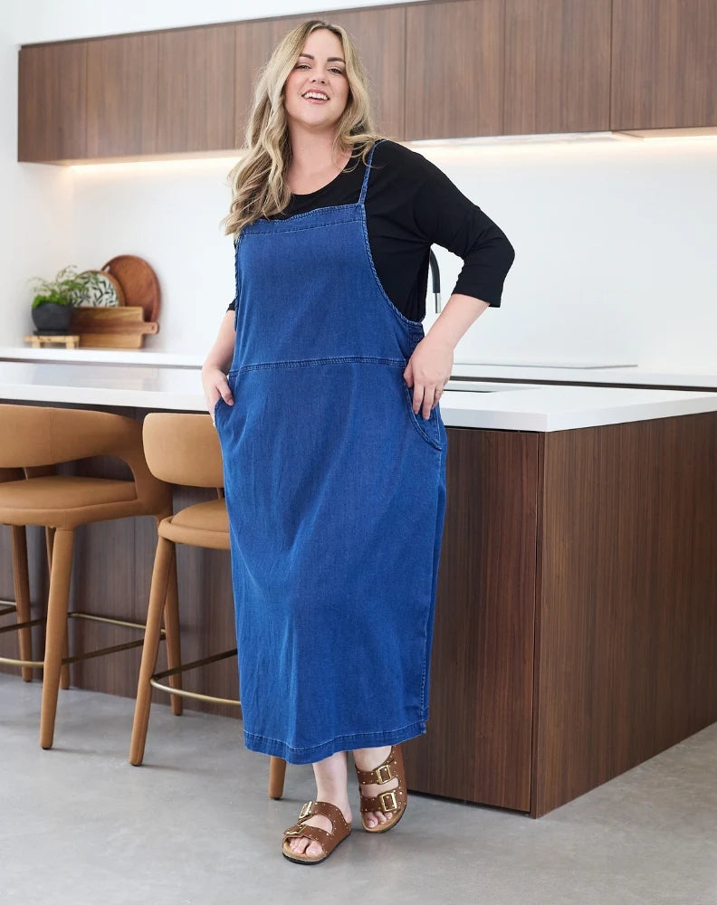Apron Dress Blue denim Freez