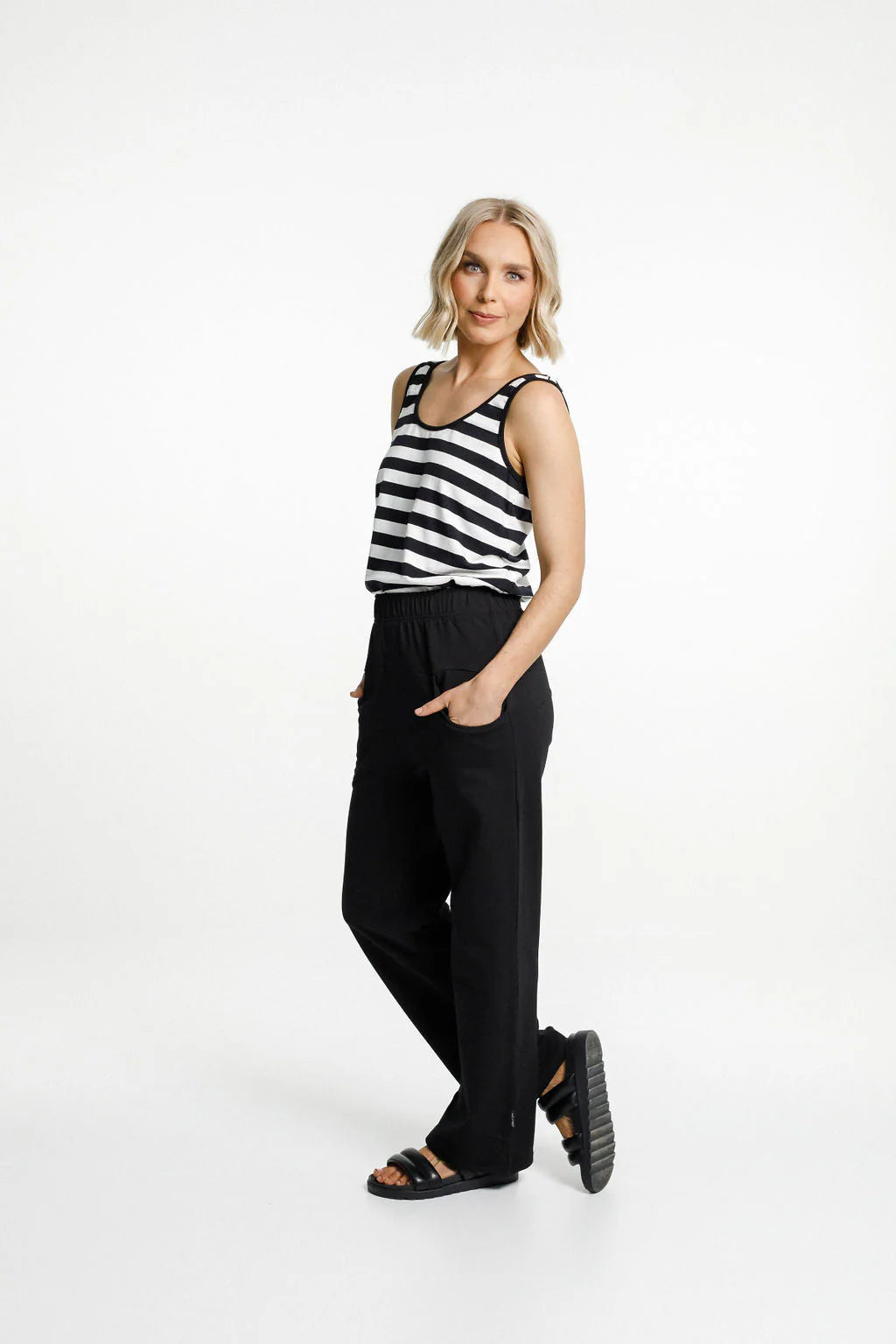 Homelee |Avenue Pants - Black with White X