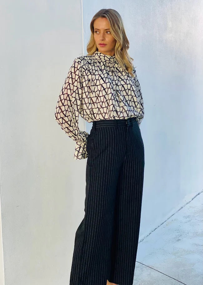 Spicy Sugar Printed Bell Sleeve Blouse