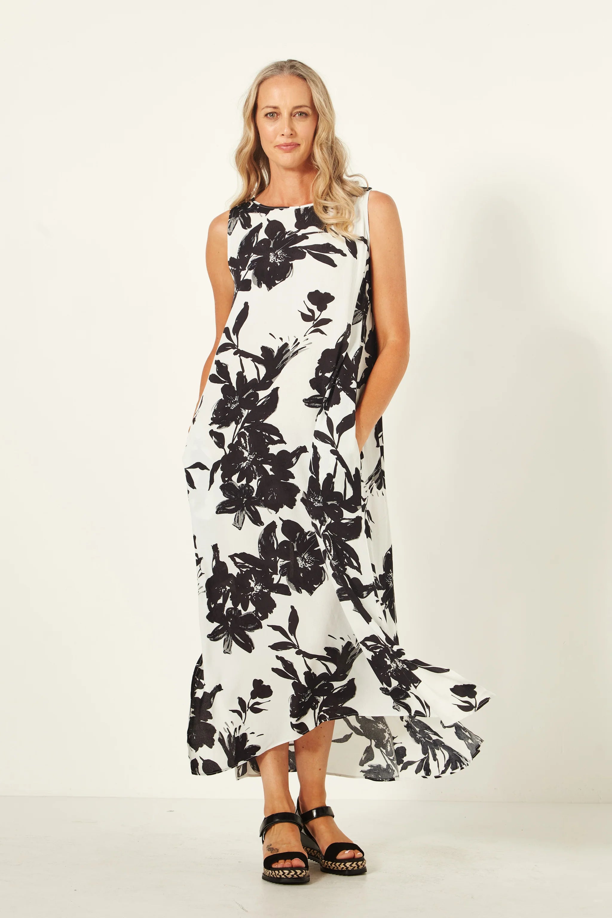Lemon Tree Design | Ana Dress Black White Print Style358 Lemon Tree Design | Ana Dress Black White Print Style358