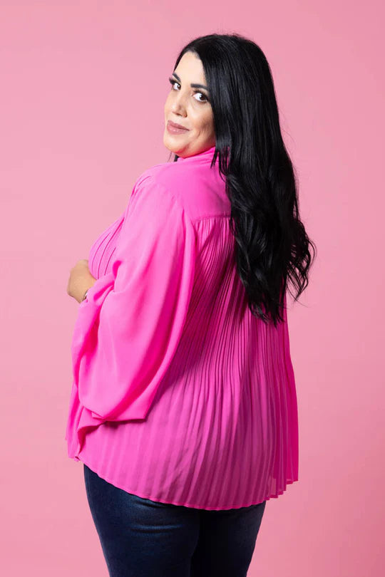 Augustine | Lulu Pleated Blouse Pink