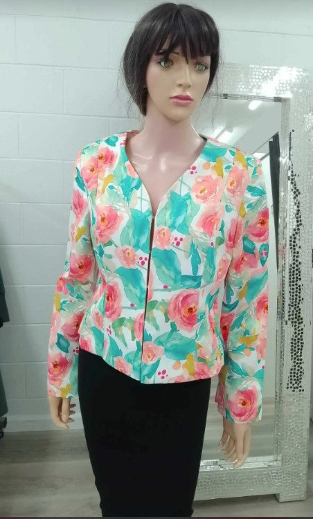 Pink Ruby - Spring Racer Crop Jacket | Floral