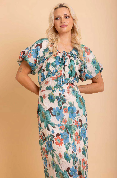 Augustine | Estella Maxi Dress - Teal Floral