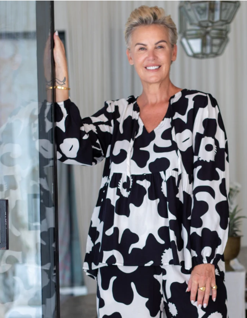 Bee Maddison | Jane Shirt - Black/White Floral
