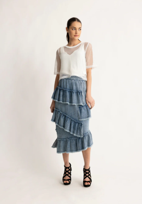 TwoByTwo | Essentials Arrow Mesh Top - White