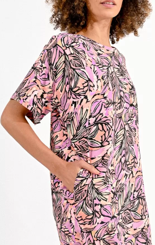 Molly Bracken | Printed Straight Dress - Pink Jeanne