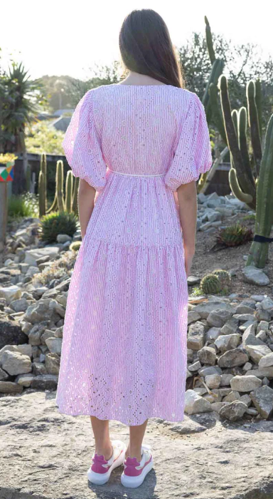 Charlo | Faye Midi Dress Pink Stripe
