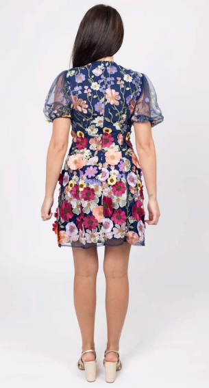 Augustine - MILLY DRESS EMBROIDERED NAVY