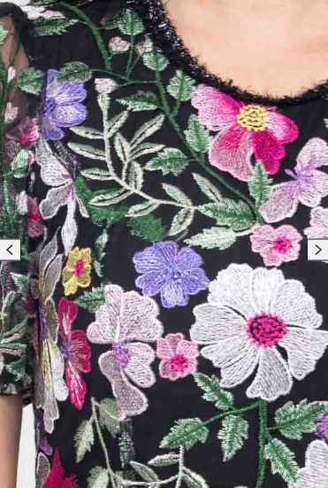 Augustine - KYLIE EMBROIDERED MAXI DRESS BLACK FLORAL