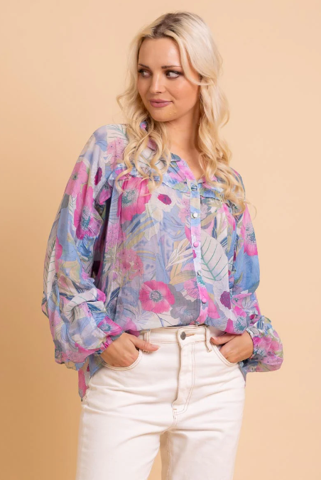 Augustine | Ellen Blouse - Blue Floral