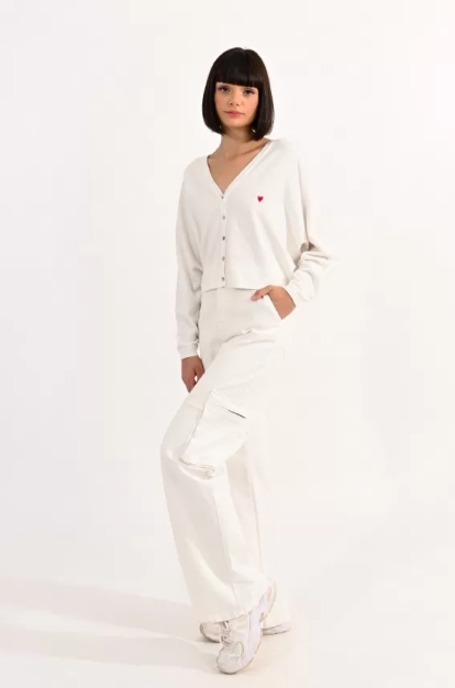 LILI SIDONIO | V-neck soft knit cardigan - Off White